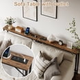 thumbnail image 3 of Jojoka 5.9" Narrow Sofa Table with Power Outlets, Slim Console Table, Farmhouse Behind Couch Table with Metal Frame & Wood Top for Entryway, Hallway, Foyer, Living Room - Rustic Brown, 3 of 7