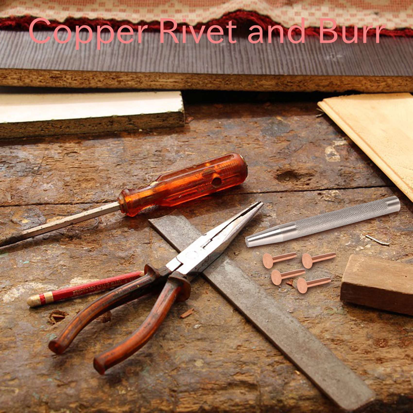 Copper Rivets Burrs Setter Stainless Steel 2 In 1 Copper Rivet Fastener  Setting Tool For Leather Rivet Installing