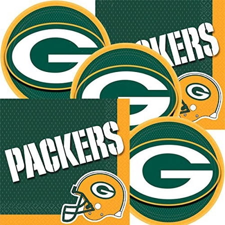 Jj Party Supplies Green Bay Packers Nfl Football Team Logo Plates And Napkins Serves 16 Walmart Canada