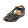 thumbnail image 2 of AXXD Black Wedge Sandals for Women Sandals With Arch Support Summer Casual Comfortable Hollowed Out Sandals, 2 of 4