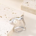 thumbnail image 3 of Minimalist Wrap Finger Ring for Women Pearl Open Statement Ring Stacking Band Rings Eternity Promise Rings Comfort Fit Fashion Jewelry, 3 of 6