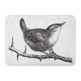 thumbnail image 1 of GODPOK Black Bird Wren Troglodytes Parvulus Vintage from Meyers Konversations Lexikon 1897 White Engraved Rug Doormat Bath Mat 23.6x15.7 inch, 1 of 1