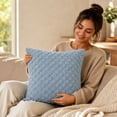 thumbnail image 6 of Textured Knit Throw Pillow Cover Soft Square Decorative Cushion Case for Outdoor Patio Sofa Couch and Home, 6 of 7