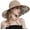 Khaki, variant on CoCopeaunts Women's Sunhat Wide Brim Beach Topless Summer Hat Reversible Breathable Stylish Flower Ponytail Large Vacation Foldable Hat