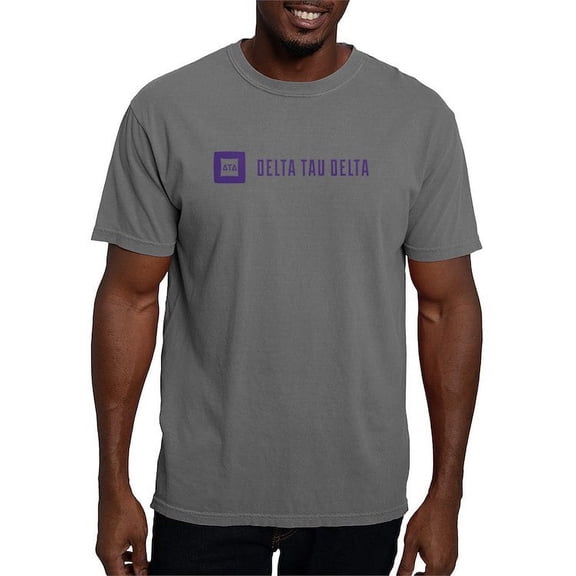 CafePress - Delta Tau Delta Purple Signature T Shirt - Mens Comfort Colors Shirt