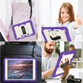 thumbnail image 3 of Allytech Shockproof Case for Apple iPad 9th 8th 7th Generation, iPad 10.2" 2021/2020/2019 Case, Rugged Shoulder Strap Rotating Stand Shoulder Strap Kids Friendly BumperCase - Purple, 3 of 7