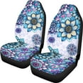 thumbnail image 4 of Jiueut Boho Mandala Flower Print Car Seat Covers, 2 PCS Easy to Clean High Back Seat Covers Breathable Vehicles Seat Covers Universal Fit for Car, Truck, SUV, Vans, 4 of 7