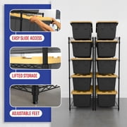 SafeRacks 27 Gallon Storage Bin Rack - 2 Pack (Black)