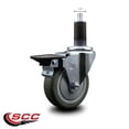 thumbnail image 2 of 4 Inch Gray Poly Swivel 1-1/4 Inch Expanding Stem Caster with Brake SCC, 2 of 2