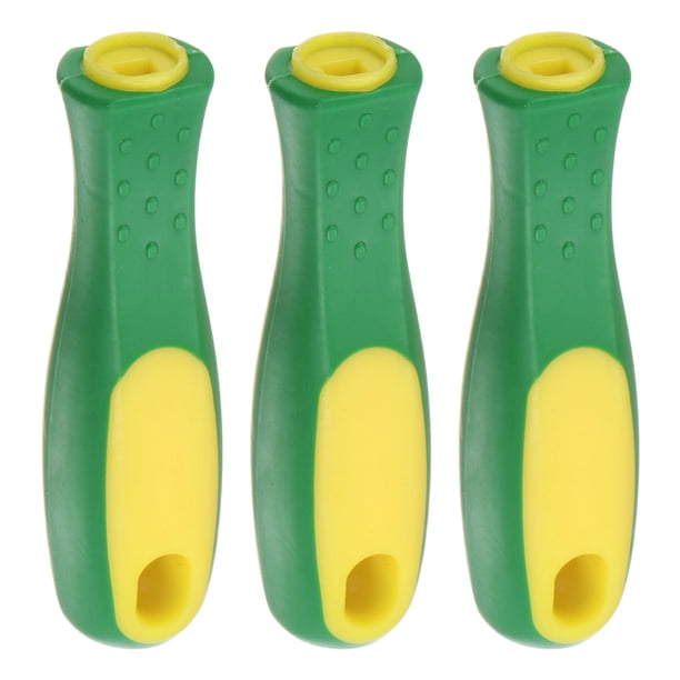 Mango de archivo de goma Uxcell de 3 piezas, 4.33 pulgadas, agujero rectangular, mangos ergonómicos para archivos metálicos planos de 6" y medios redondos