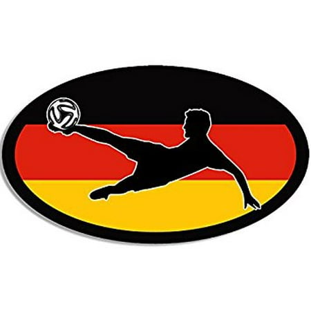 Oval GERMANY Flag w/ Soccer Player Sticker Decal (world cup german) 3 x 5 (3 Best Soccer Players In The World)