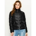 thumbnail image 3 of Made by Johnny Women's Lightweight Padded Quilted Water-Resistant Jacket with Attached Zip-In Hoodie XL BLACK, 3 of 6