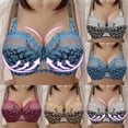 thumbnail image 4 of Sujetador de encaje sexy con copa bordada, sujetador grande, ropa interior para mujer gorda, sujetador ajustable, 4 of 5