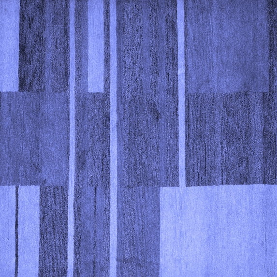 Ahgly Company Machine Washable Indoor Square Abstract Blue Contemporary Area Rugs, 8' Square