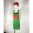 thumbnail image 5 of KALLORY Christmas Kitchen Apron Set Green Knitted Fabric with Hanging Neck and Back Tie for Festive Meals, 5 of 6
