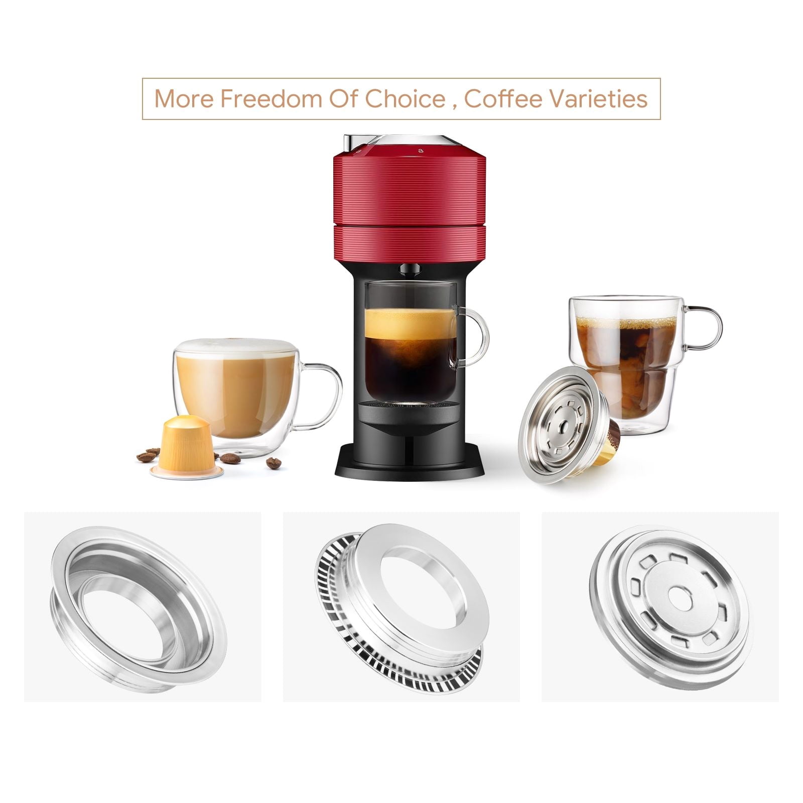 Quality 304 Stainless Steel Coffee Capsule Adapter for Delonghi ENV135 Drinking Accessory Easy Use