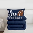 thumbnail image 4 of Rugby Comforter American Football Sports Bedding Set Women Men Blue Eat Sleep Football Comforter Set Ball Games Room Decor Twin Size Quilt Set 2Pcs, 4 of 7