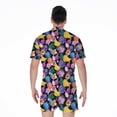 thumbnail image 2 of Tropical Palm And Hawaiian Fruits Short Sleeve Men'S Rompers, Tropical Floral Hawaiian Casual Summer Jumpsuits Outfit, 2 of 4