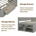 thumbnail image 5 of Bellemave Twin Size Daybed with Storage Drawers and Shelves Space-saving Wooden Daybed Frame Twin Storage Platform Bed Frame , No Box Spring Needed (Twin, Gray), 5 of 11