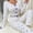 Blue, variant on Naittoop Womens Lounge Sets Long Sleeve and Length Bottom 2 Piece Pajama Set Ribbed Sleepwear Pj