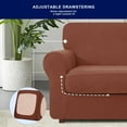 thumbnail image 5 of Subrtex 5-Piece Stretch Sofa Slipcover Sets with 2 Backrest Cushion Covers and 2 Seat Cushion Covers (Loveseat, Brick), 5 of 8