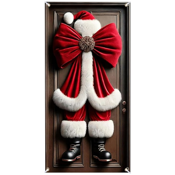 Decoraciones de la Puerta de Navidad Corbatas Divertidas Puerta de Santa Sill Humorosa Decoración de la Entrada de Navidad