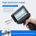 thumbnail image 3 of Portable Handheld Inkjet Printer with 4.3-inch LED Touchscreen, 600 DPI High-Definition, 50m/min Print Speed, 45ml Quick-Dry Black Ink Cartridge, US Plug, Pre-set English, ABS+PC Material, 2500mAh, 3 of 6
