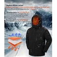 thumbnail image 4 of Chaqueta de esquí impermeable de invierno para hombre Buyboxs, negra, 2XL, 4 of 6