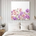 thumbnail image 4 of Pink Purple Spring Floral Wall Art Painting on Canvas, Summer Flower Botanical Canvas Art Home Prints Wall Art Framed Modern Artwork for Living Room Bedroom Wall Decor 16x16in, 4 of 9