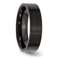 thumbnail image 4 of Stainless Steel 6mm Black IP-plated Brushed Flat Band Size 6.5, 4 of 7