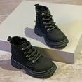 thumbnail image 6 of Cethrio Little Boys Lace Up Boots, School Zipper Warm Non-slip Winter Shoes Black Size 9.5(Little Kids), 6 of 7