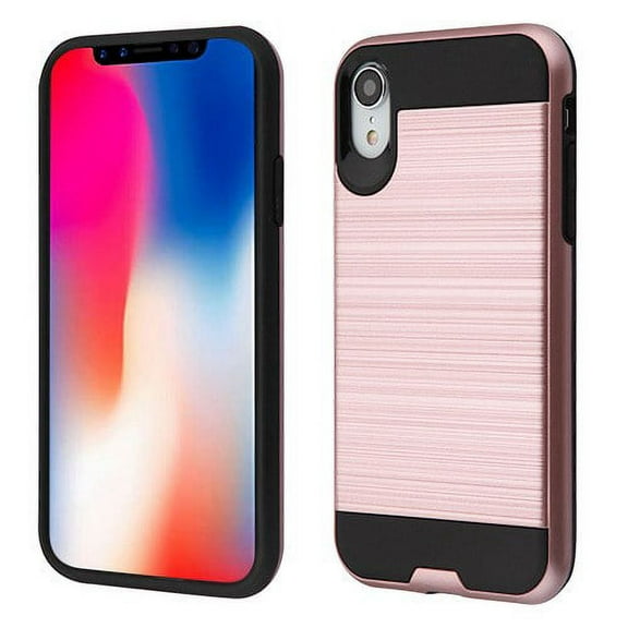 Apple iPhone XR (6.1 Inch) - Phone Case Protective Shockproof Brushed Hybrid Rubber Rugged Cover ROSE GOLD Slim Phone Case for Apple iPhone Xr (6.1")