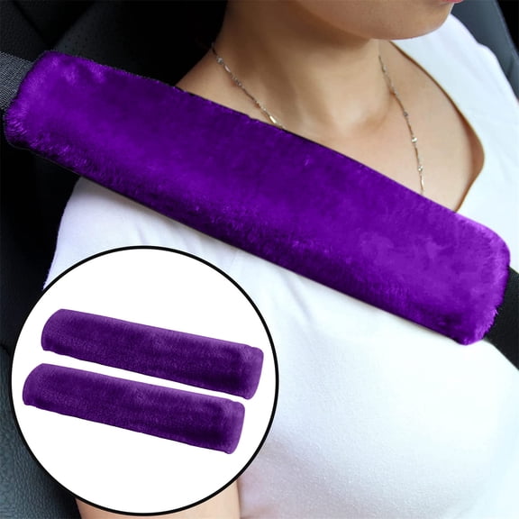 Clearance YOHOME 2Pack Soft Faux Sheepskin Car Seat Belt Pads Cover Shoulder Strap Covers Pad for & Bag Purple