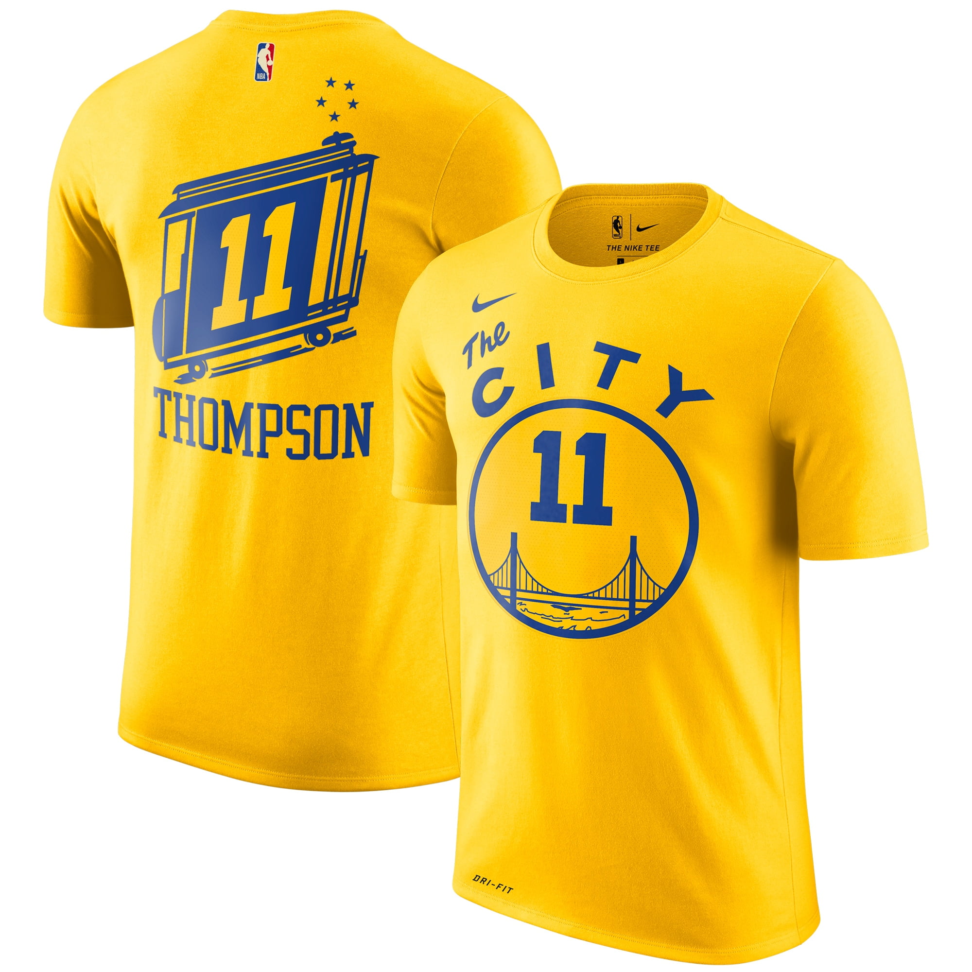 Klay Thompson Golden State Warriors Nike Hardwood Classic Name & Number  T-Shirt - Gold