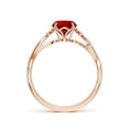 thumbnail image 2 of ANGARA Lab Grown 1.2 Ct Nature-Inspired Round Ruby Floral Engagement Ring for Women in 14K Rose Gold (Size-6.5mm) | July Birthstone, Anniversary, Jewelry Gift for Women | Lab-Grown Ruby Ring, 2 of 7