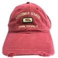 thumbnail image 1 of NCAA by Signatures Arizona State ASU Sun Devils Marron en Détresse Buckle Strap Hat, 1 of 4