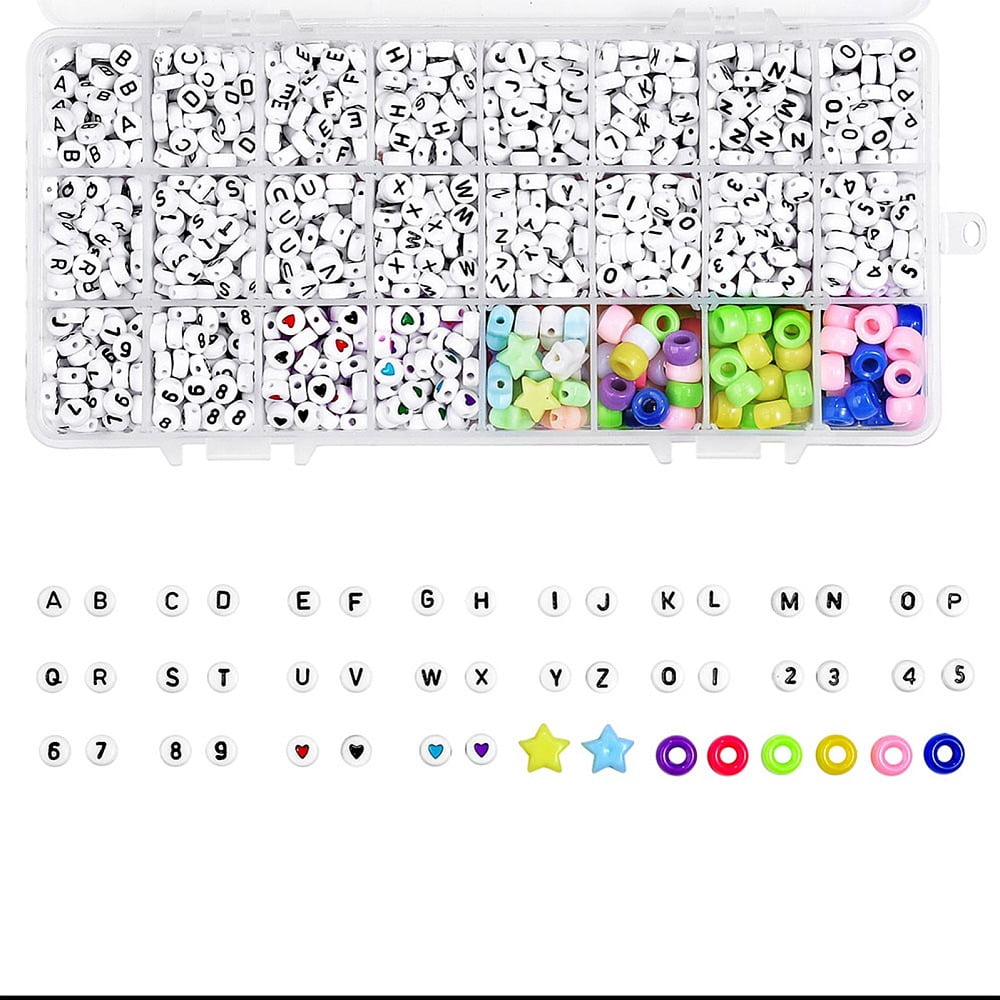 DIY Kids Bracelet Jewelry Kits with Acrylic Beads Clear Elastic Crystal Thread Stainless Steel Big Eye Beading Needles Mixed Color Flat Round Beads: 7x4mm Hole: 1~1.3mm 1440pcs
