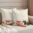 thumbnail image 2 of Vintage Mushrooms Pillow Covers 2 Pack Spring Flowers Plants Beige Background Pillowcase Waterproof Outdoor Throw Pillow Cover for Patio Garden Square Cushion 24”x24”, 2 of 9