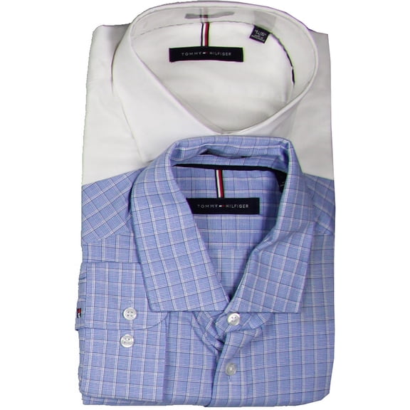 Tommy Hilfiger Mens 2 Pack Wrinkle Resistant Dress Shirt