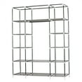 thumbnail image 6 of Clearance Sale! 5-Layer Portable Wardrobe Closet Clothing Organizer with Dustproof Non-Woven Fabric 34 Inch Clothes Hanging Rack for Bedroom, 6 of 9