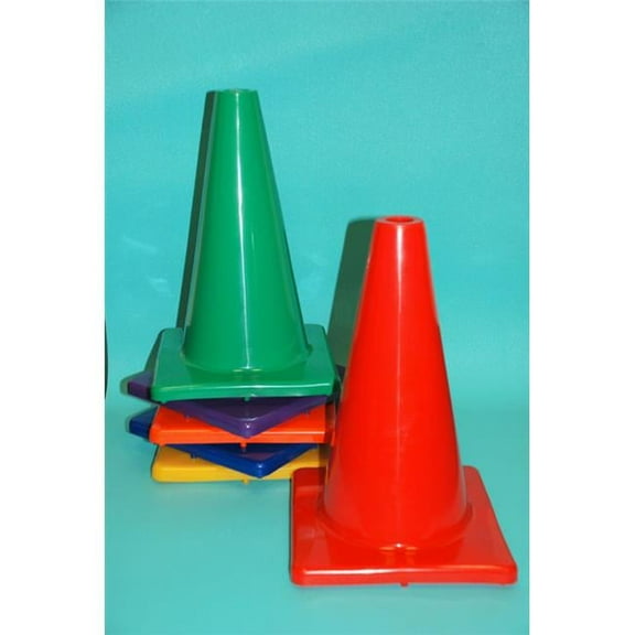 12 Inch Vinyl Cone with Square Base- Pack of 6