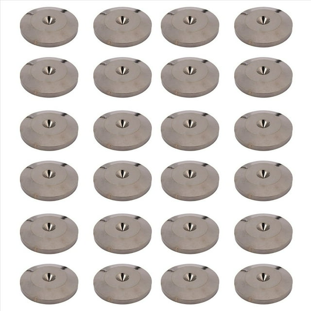 24 Piezas Almohadillas de Picos de Cobre Puro para Altavoz Altavoz HiFi Caja Aislamiento Soporte de Piso Pies Base de Cono Almohadilla para Zapatos (Negro)