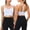 White, variant on Gymayou Women Thin Strap Y-Back Sports Bra Quick Dry Shockproof Padded Yoga Crop Top Wireless Workout Fitness Bralette Black L