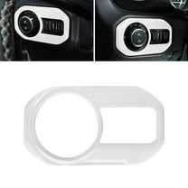 Car Headlight Lamp Switch Button Decoration Cover Trim Stickers for Jeep Wrangler JL 2018-2021(white)