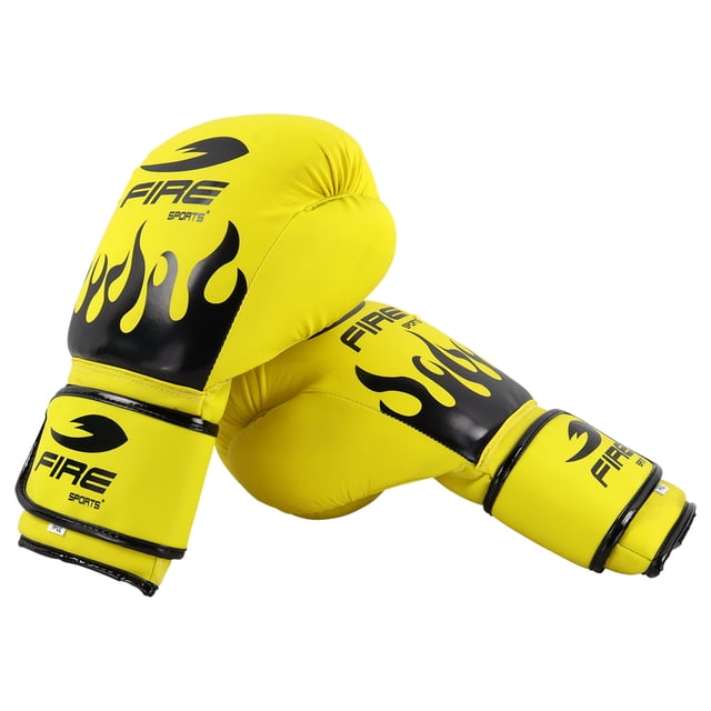 Par de Guantes de Boxeo Fire Sports PVC Línea Fire One Amarillo