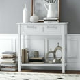 thumbnail image 2 of KOTEK Console Table with 2 Drawers & Shelf, Narrow Sofa Table with Rubber Wood Legs, Small Entryway Table for Living Room, Hallway, Office (White), 2 of 8