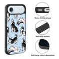 thumbnail image 2 of WIRESTER Shockproof Soft Rubber Cover Case for Apple iPhone 17 Air 6.6" 2025, Siberian Husky Funny Playful Postures On Light Blue Background, 2 of 5