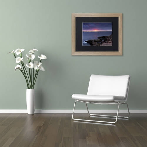 Trademark Fine Art "Stormy Sunup" Canvas Art by Michael Blanchette Photography Black Matte, Birch Frame