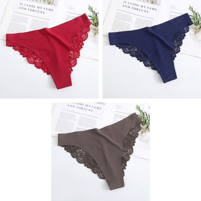 CINVIK Sexy Lace G String Bragas Mujer Nylon Seda Panty Tanga Calzoncillos Ropa interior Lencería Mujer Damas Floral Pantys Calzoncillos Tan Jianjun unisex