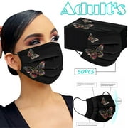 Giftesty Adult Women Mask Disposable Face Mask Industrial 3Ply Ear Loop 50PC